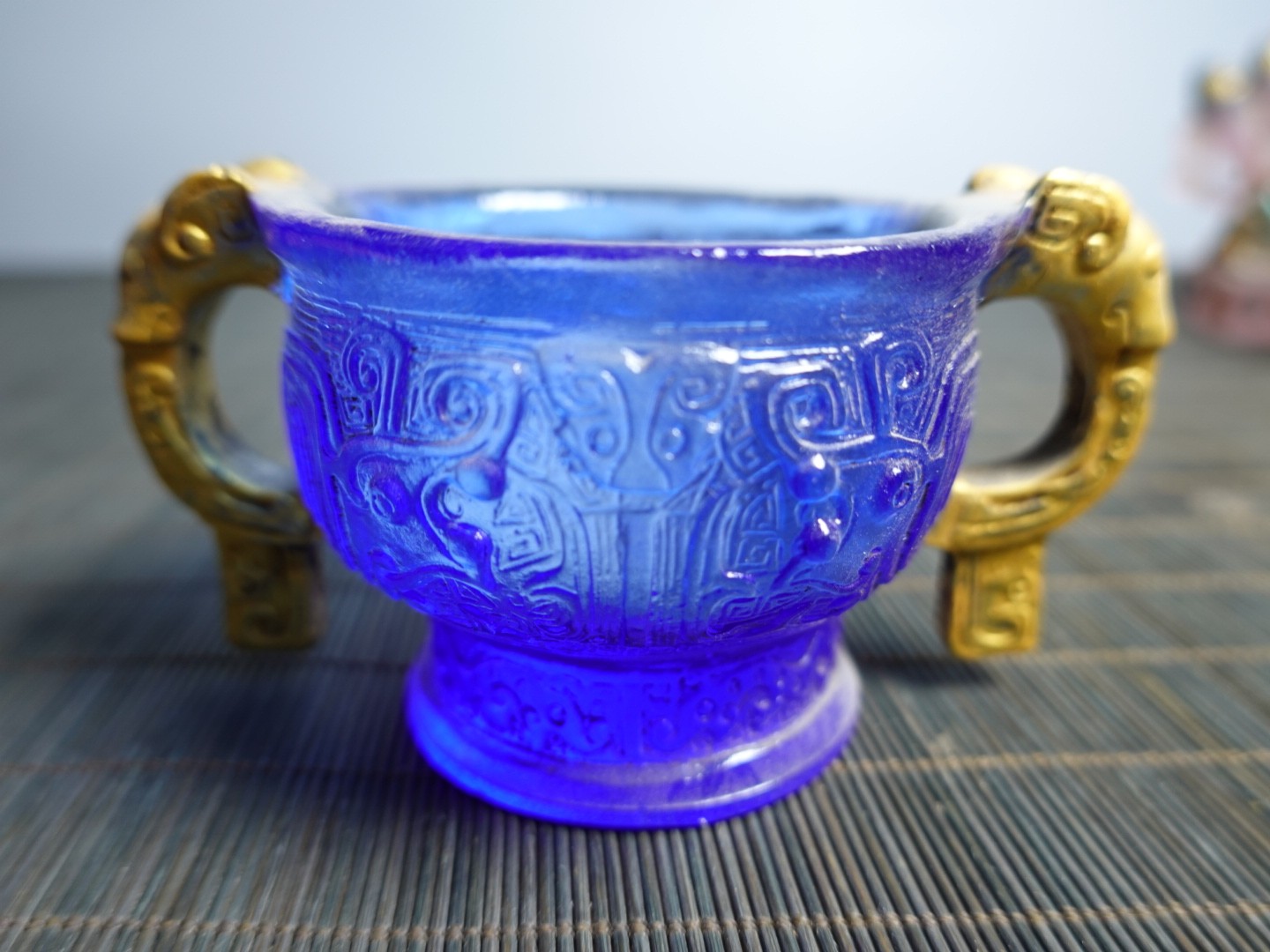 3.9″ Collect China Coloured Glaze Painted Elephant Ears Incense Burner Censer