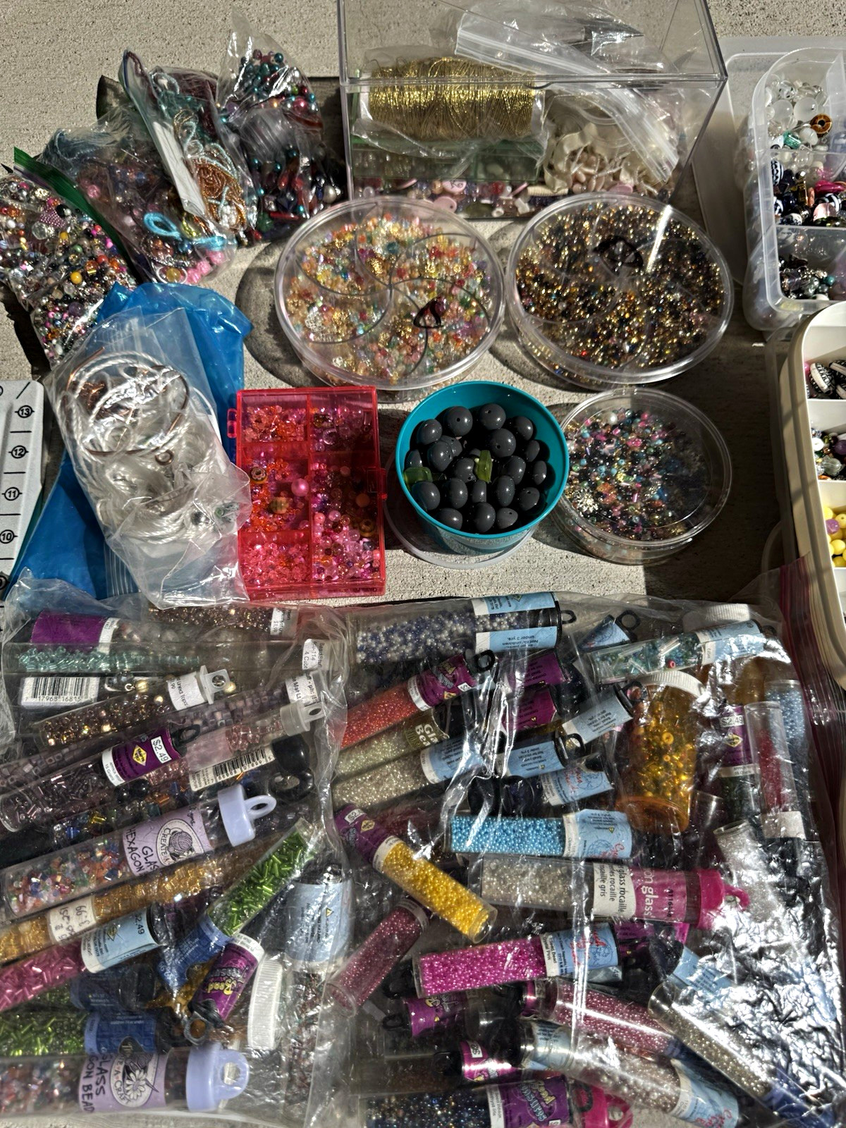 Mixed Lot Glass & Plastic Beads in Organizer Boxes LOCAL PICK UP Westminster CO