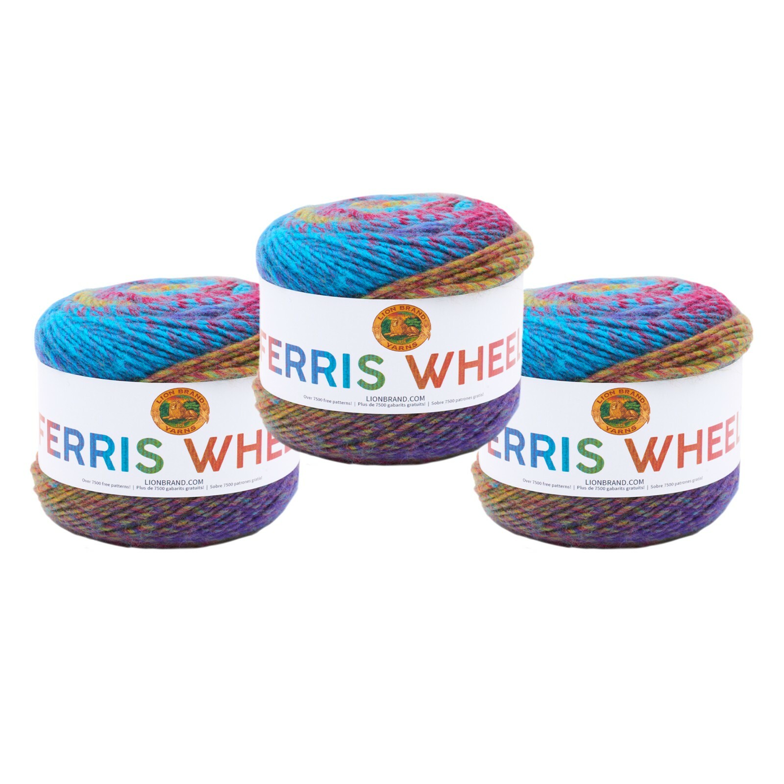 (3 Pack) Lion Brand Yarn 217-600K Ferris Wheel Yarn, Vintage Carousel