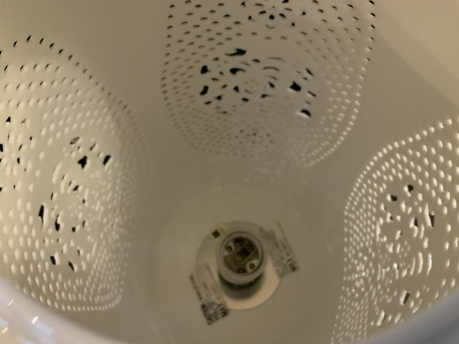 Lamp Pierced White Bone China W/Lucite Base Modern