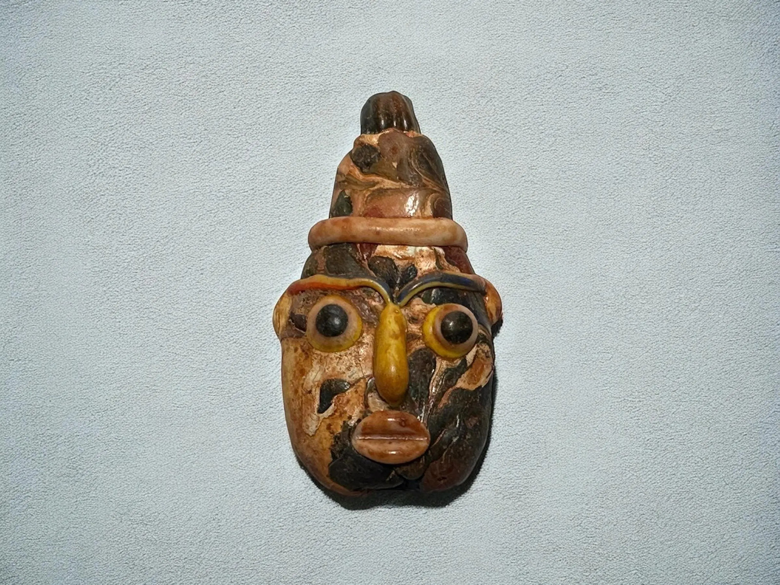Collectible Antique Glass Face Amulet Mosaic Design(P1039)