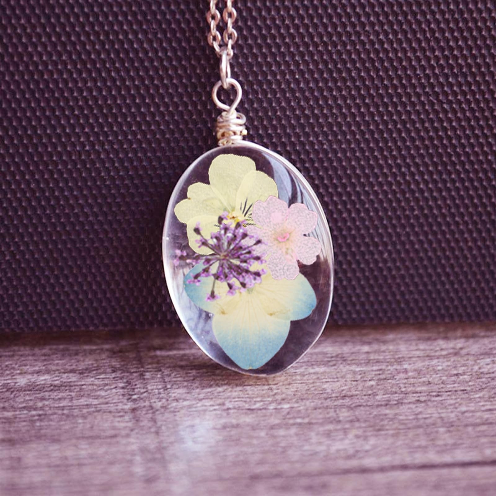 50Pcs Dried Pressed Flowers Resin Mould Real Natural Purple