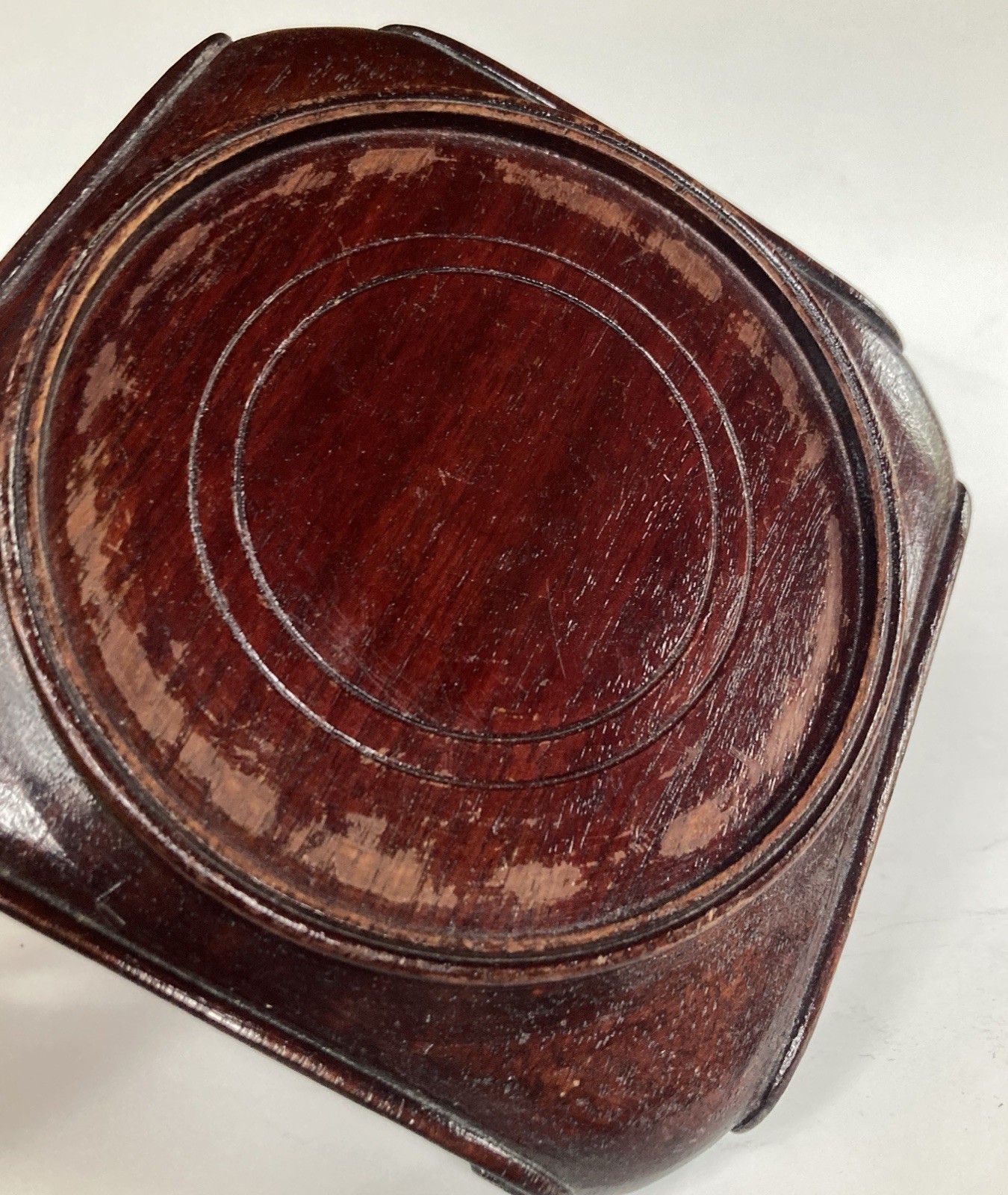 Vintage Chinese Scroll Foot Wood Display Riser Pedestal Base Stand Vase