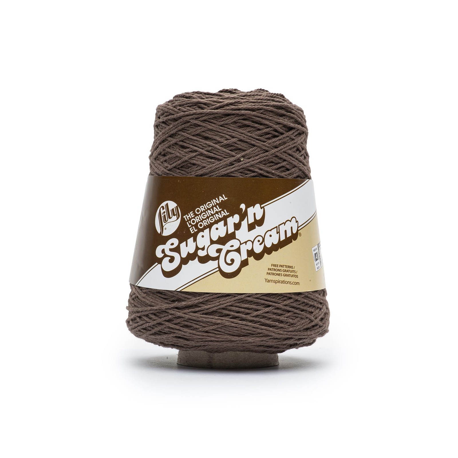Sugar N Cream Cones Warm Brown Yarn – 1 Pack of 400g/14oz – 100% Cotton – #4 …