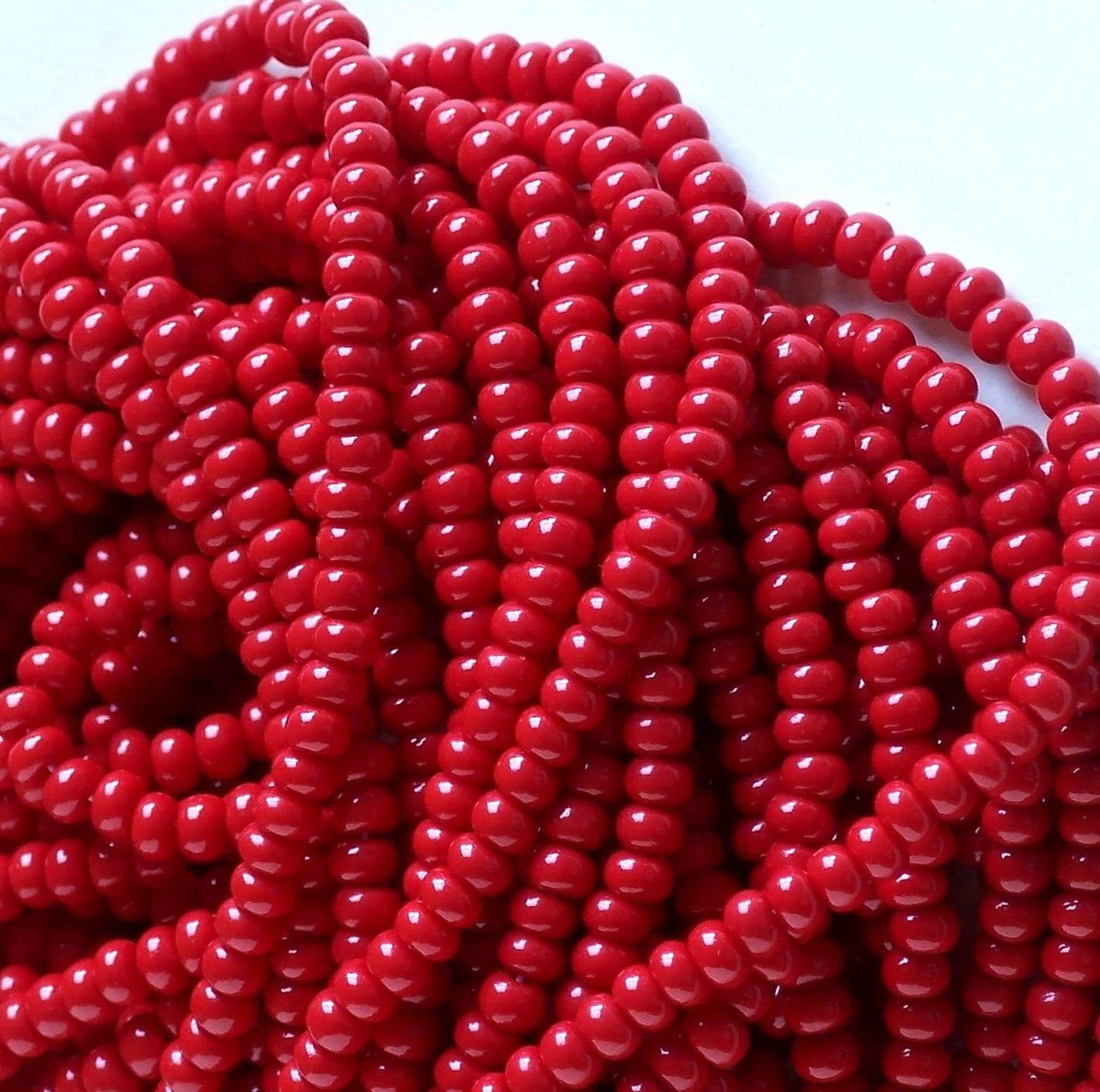 Dark Red Opaque 6/0 Czech Glass Seed Beads, 4mm Preciosa 3/20″ Red Seed Beads