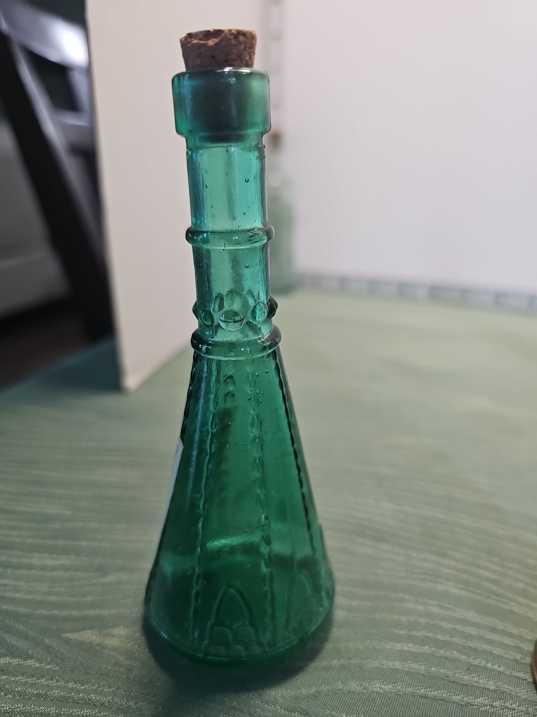 5PCS Mini Colored Glass Decorative Bottles with Cork Stoppers, ~5″ tall