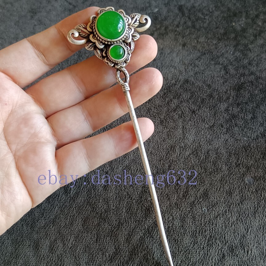 Collection Old Chinese Carving Flower Hairpin Decoration Gift