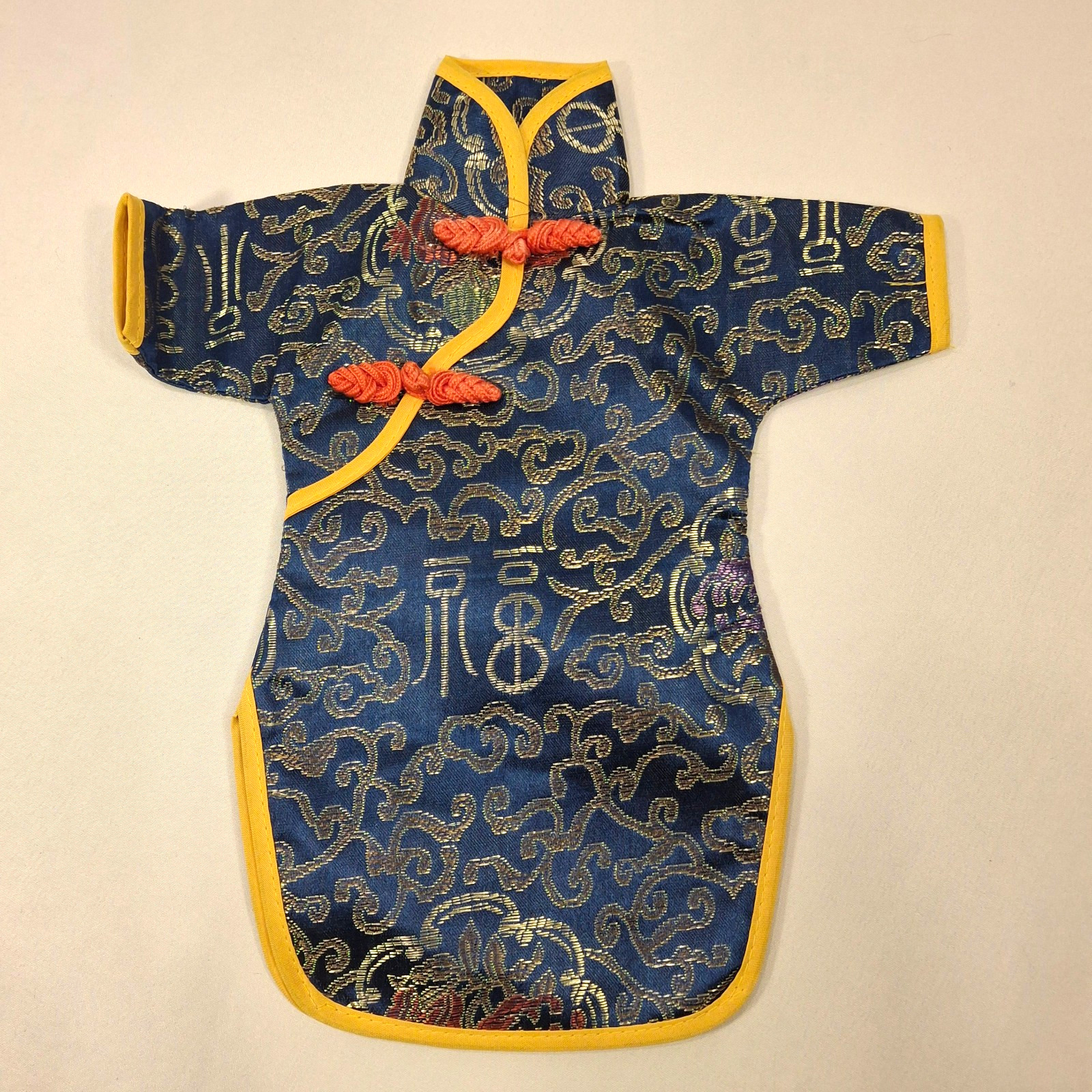 Vintage Chinese Silk Brocade Mini Robe Set of 3 Asian Decor Garment Display