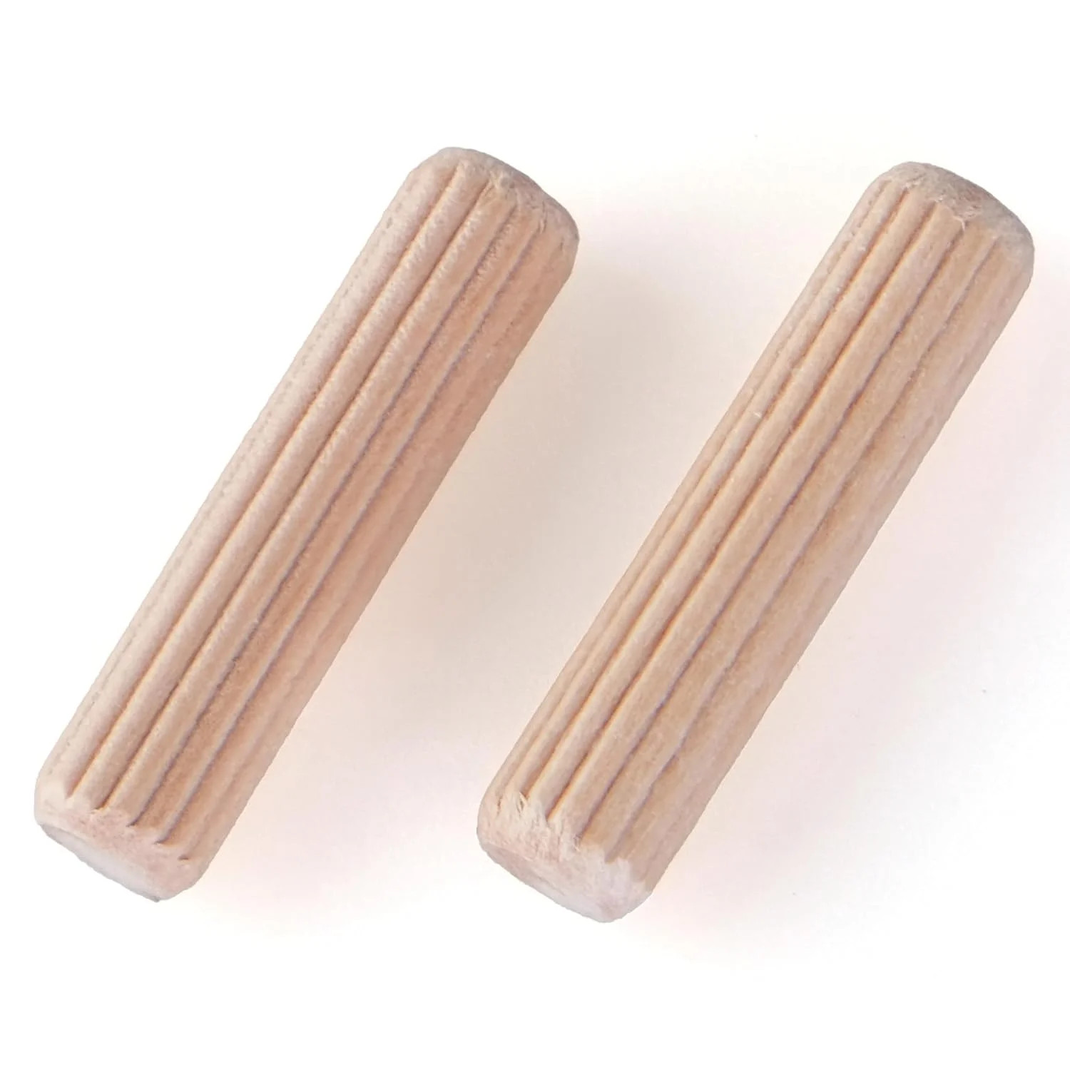 200 pcs 5/16″ x 1-1/4″ Wooden Dowel Pins, Hardwood, Kiln-Dried Fluted & Beveled