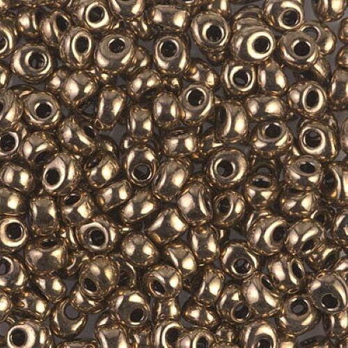 457, METALLIC DARK BRONZE, 10g, 4mm Magatama, drop/fringe beads(m-44)