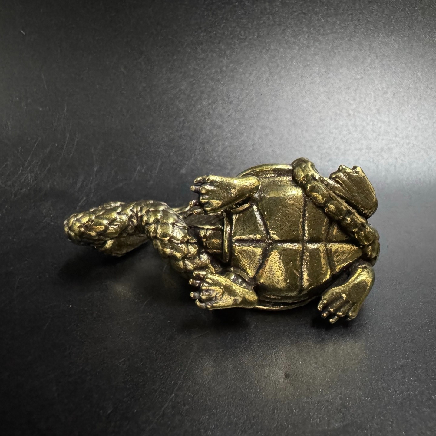 Brass Xuanwu Black Tortoise Statue Chinese Dragon Turtle Snake FengShui Ornament