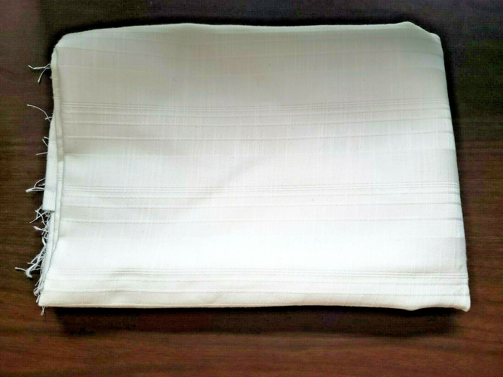 Vintage 1980s Ivory Off White Drapery Table Curtain Fabric 1-pc 60″W x 1yd 10″L