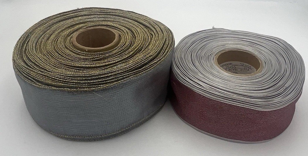 Lot of Craft Ribbon 2”- 2.5” Wired Red Silver Shimmery Many Yds on Rolls New