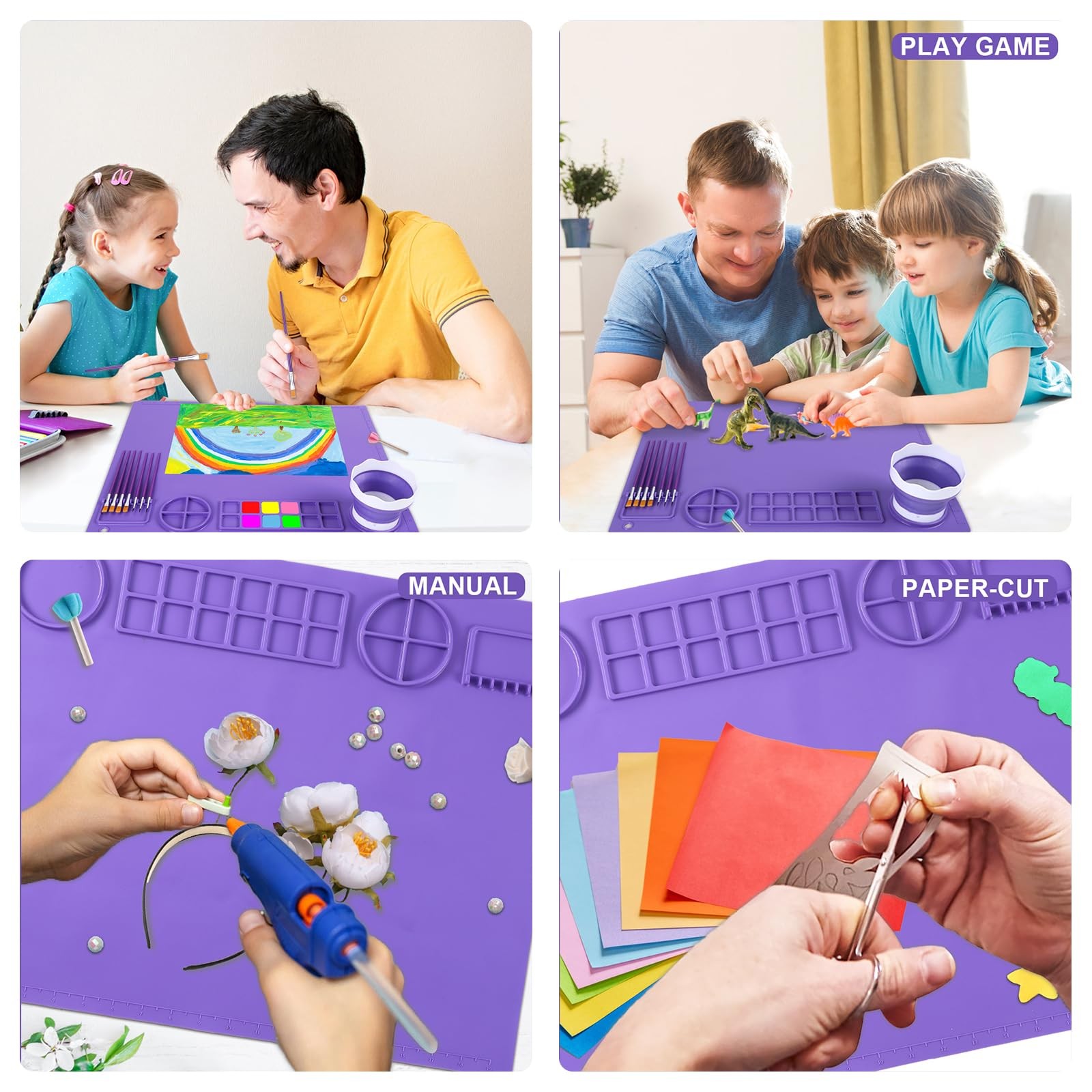 Silicone Art Mat 20×16 Inch – Large Silicone Painting Mat with Detachable Cup…