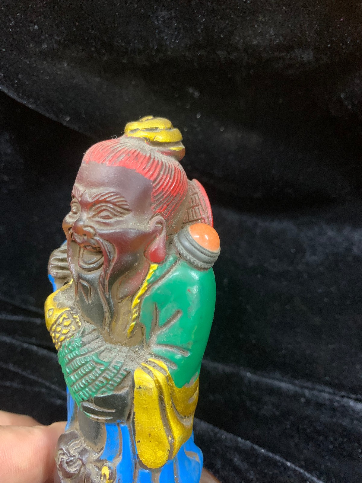 Excellent Pure Chinese Old Coloured Glaze Hand Made *Fisherman* Bottle