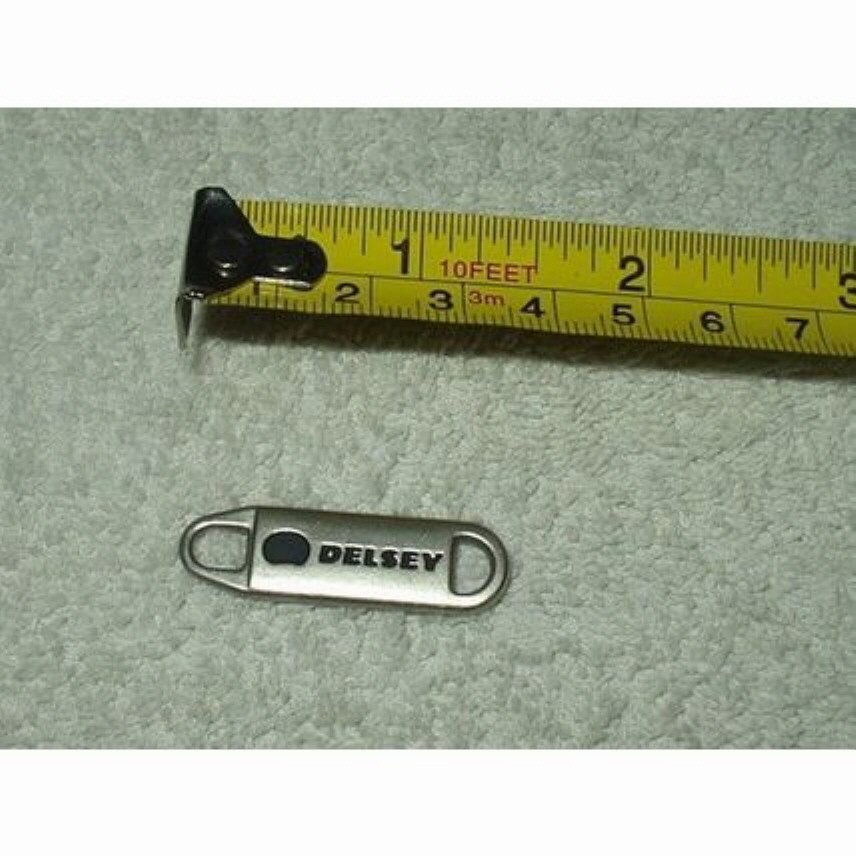 delsey branded metal zipper pull attachment for luggage suitcase with logo