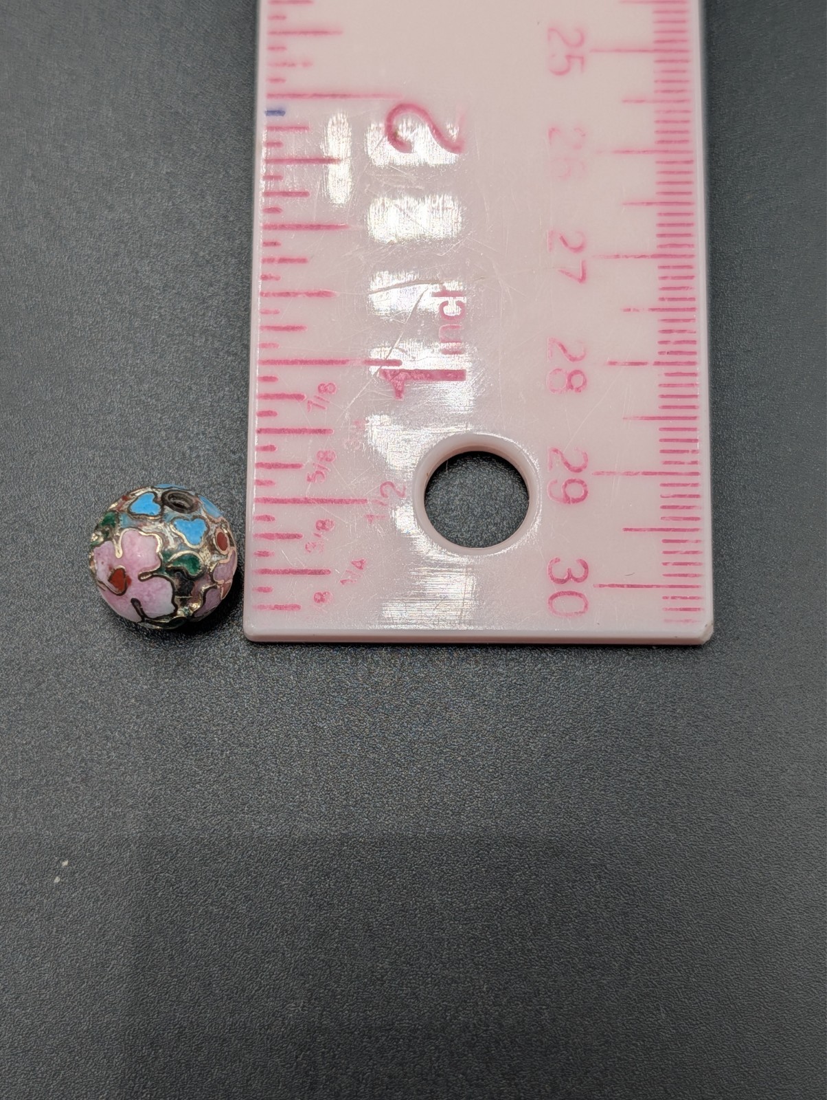 Assortment of Vintage Chinese Cloisonne Floral Design Silver Tone Beads – 40 pc