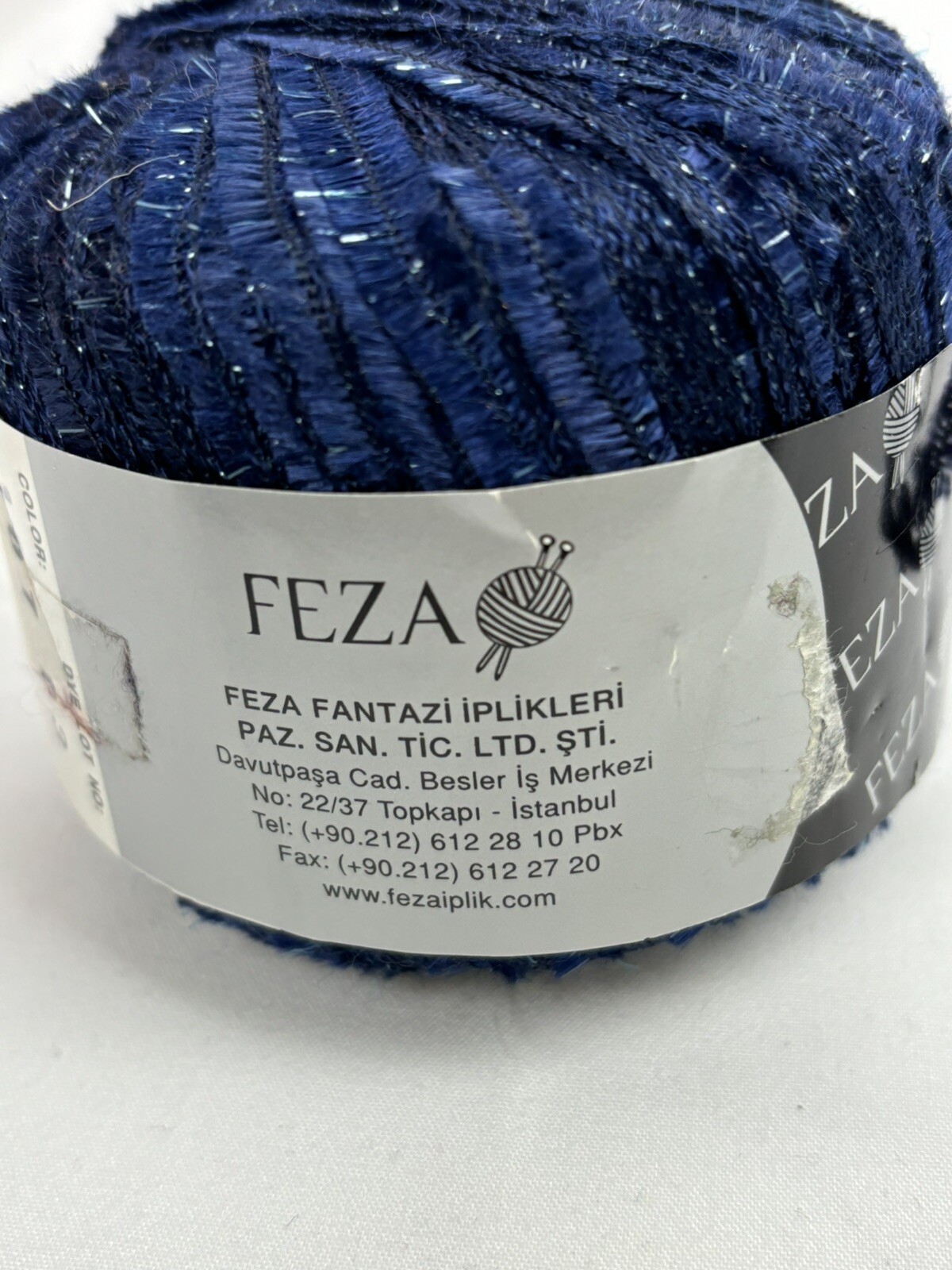 Feza Yarn TOKYO shimmery ribbon – 50g 1.75oz 155m 170yds – Dark Blue 107