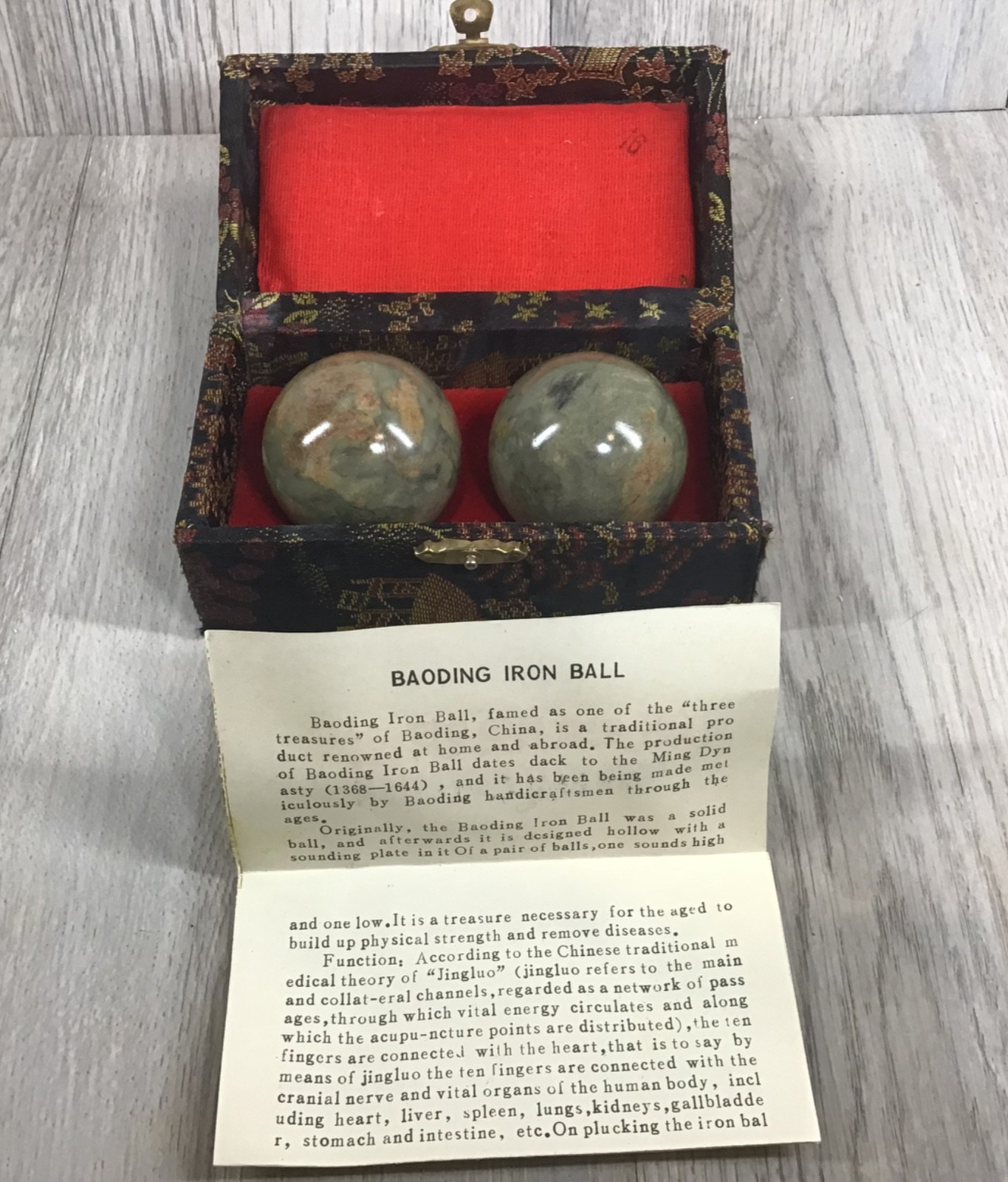 Vintage Baoding Iron Ball Set Made in China