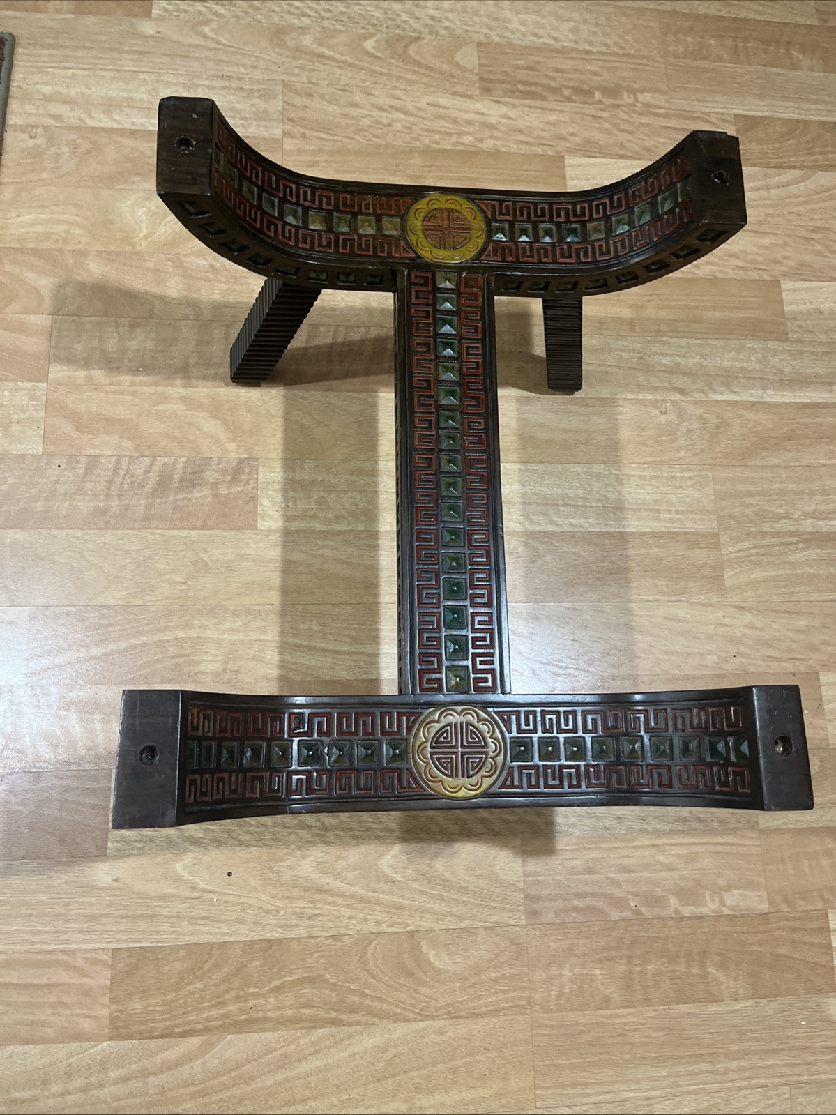 Unique Chinese Asian Carved Wood Coffee Table / Side Table Without The Glass VTG