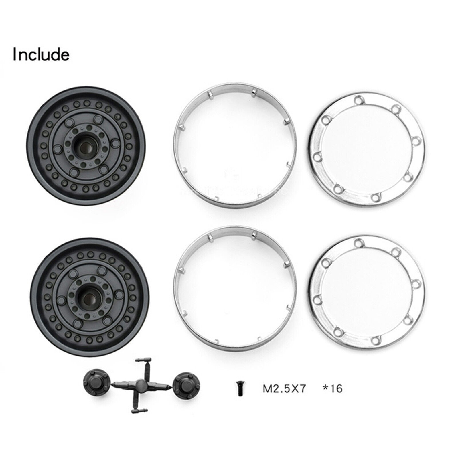 1/10 GRC 1.9″ Metal Beadlock Wheels Hub G06 for Trx-4 GEN 8 Gen8 MST RC Truck