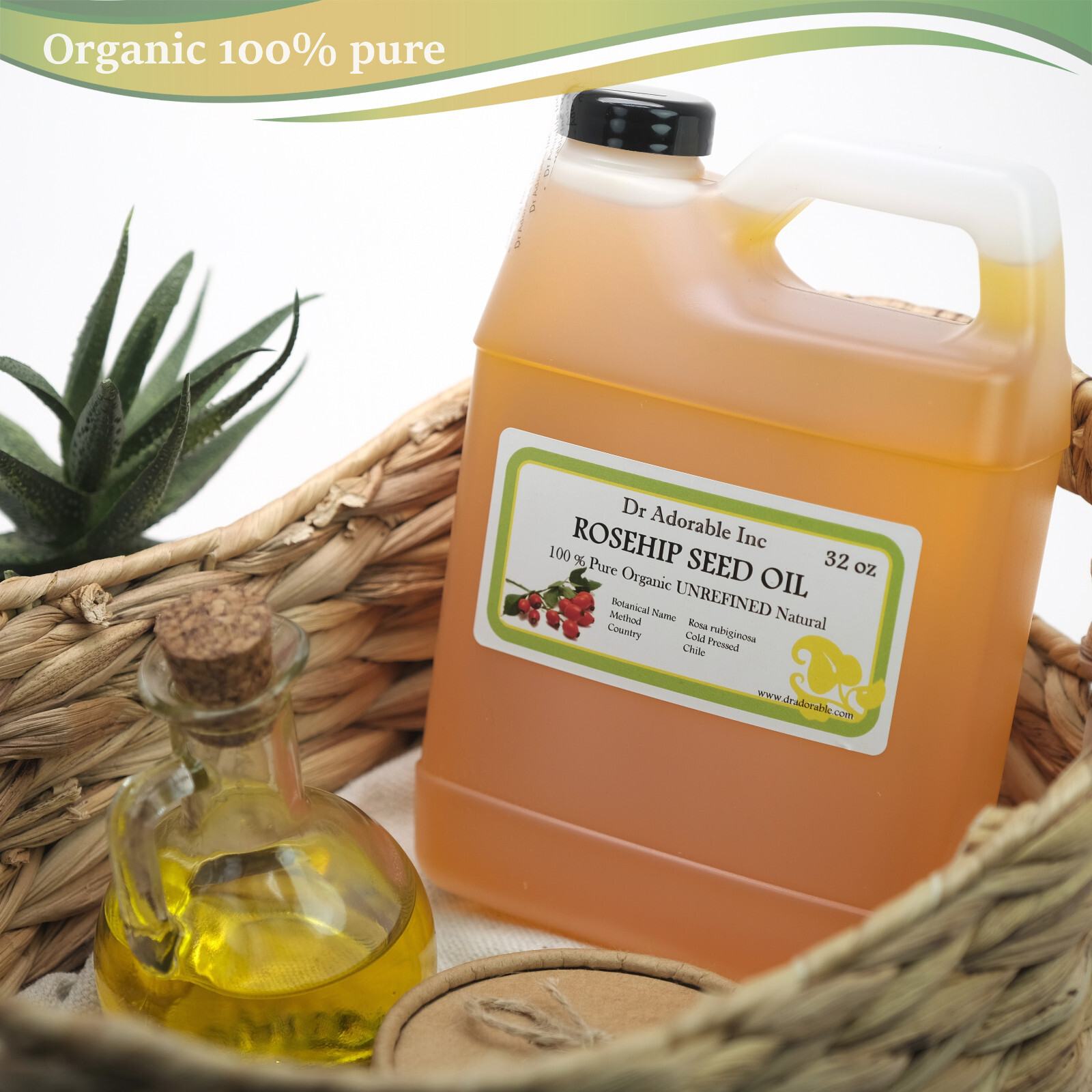 Premium Unrefined Rosehip Seed Oil Pure Organic Cold Pressed Best 2oz up to 7 LB