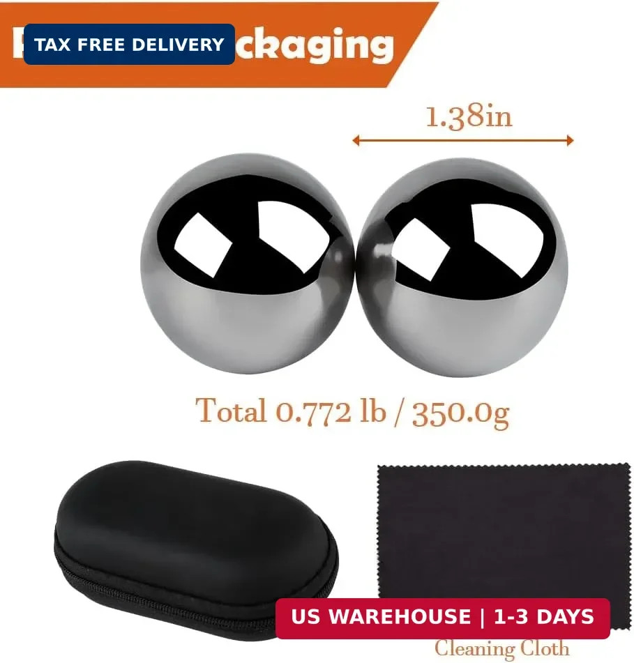 Chinese Baoding Balls for Hand: 1.38 Inch 0.77lb Meditation Balls for Exercise S