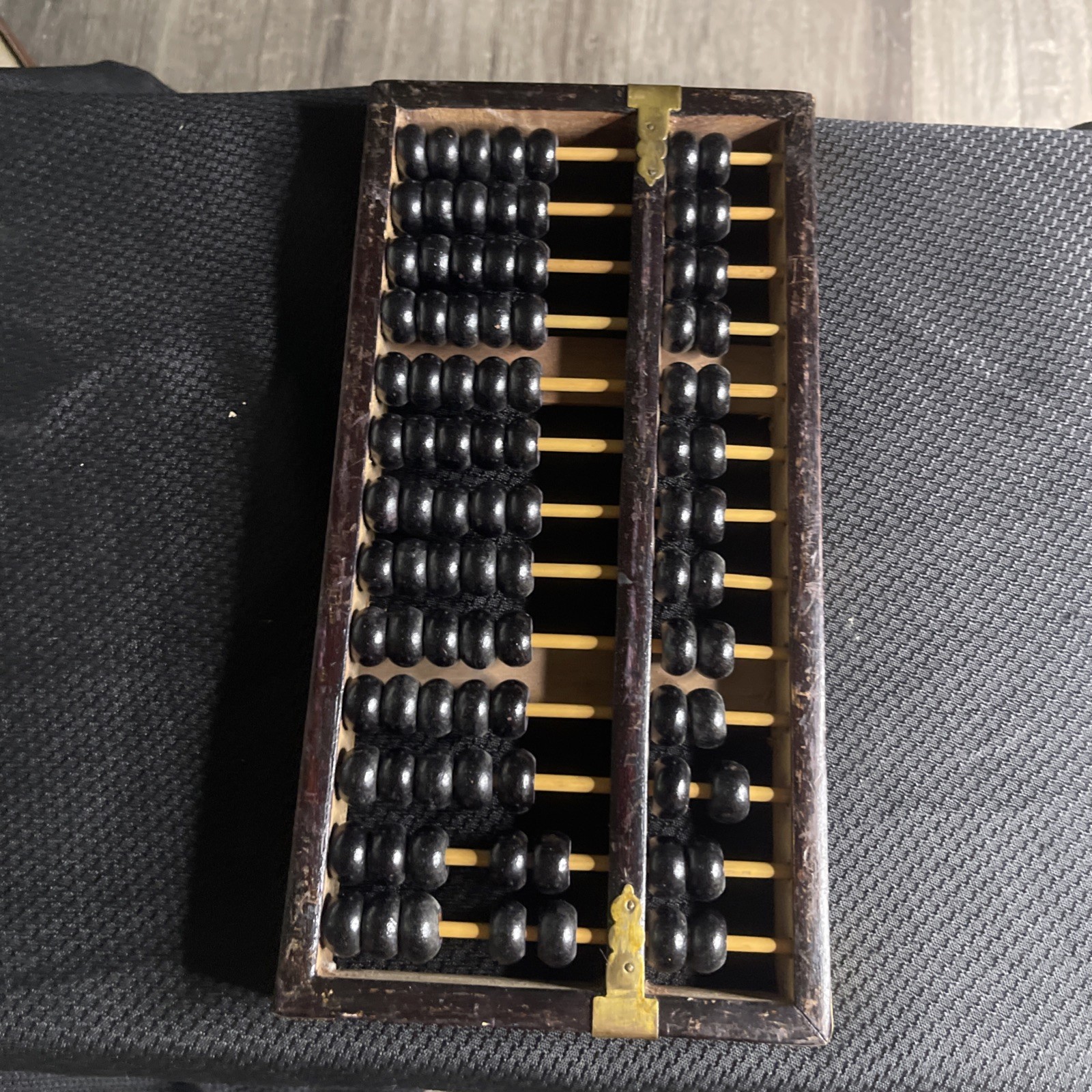 Vintage Lotus Flower Brand Chinese Wood Abacus 13 Rows 91 Beads