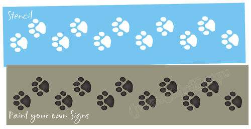 Pet Dog STENCIL 3/4″ Paw Prints Cat Animal Tracks Border Art Frame Signs