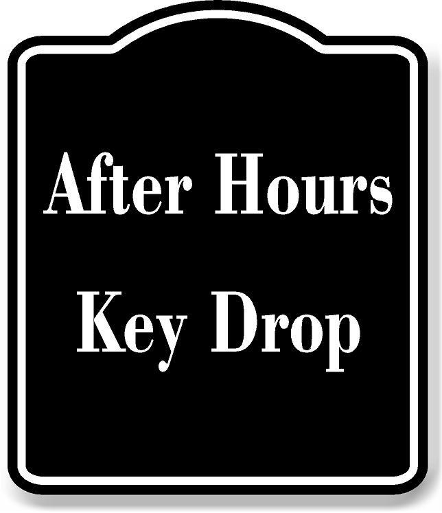 After Hours Key Drop BLACK Aluminum Composite Sign
