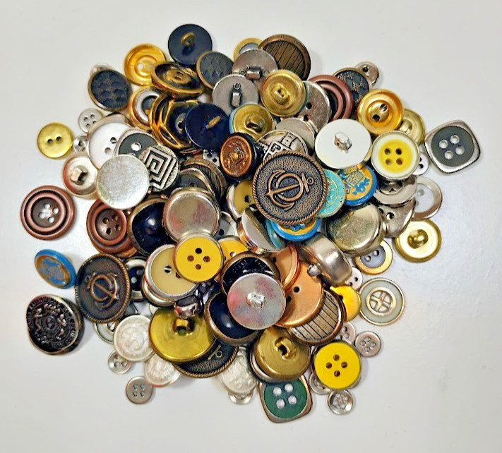 Mix of New Old Stock Buttons x 1 Bag Metal and Metal Coated Button Lot B60
