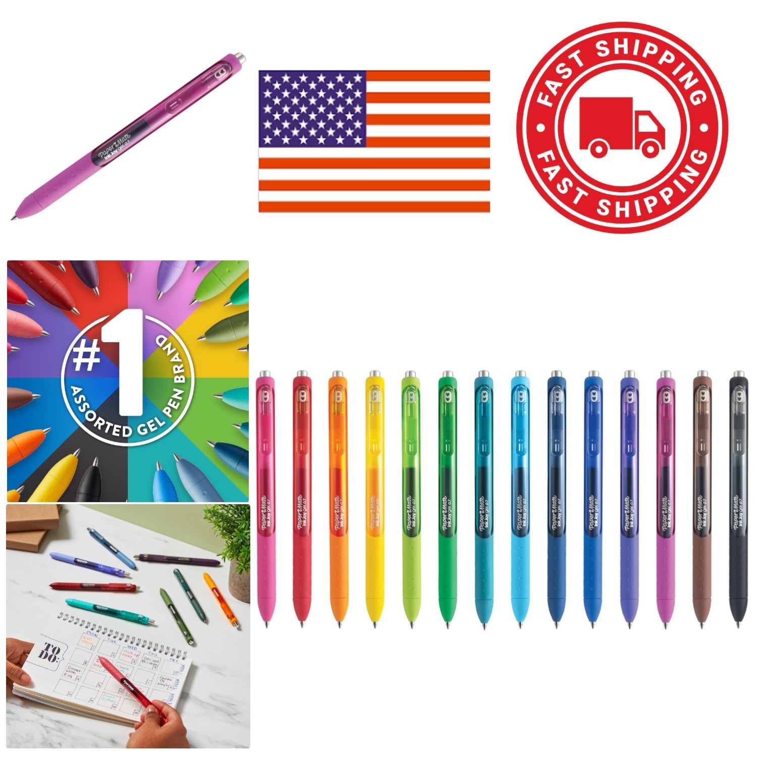 Vibrant Gel Ink Pens 0.7mm Medium Point Ideal for Doodling and Drawing 14 Count
