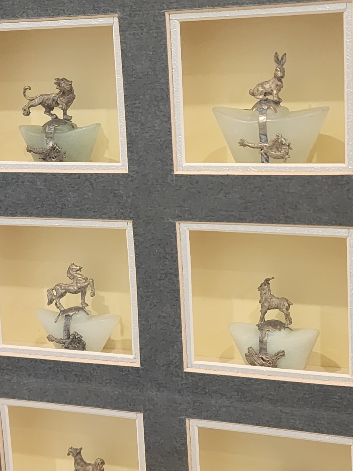 Chinese Horoscope Zodiac Framed Figures Hand Made Hanging Decor