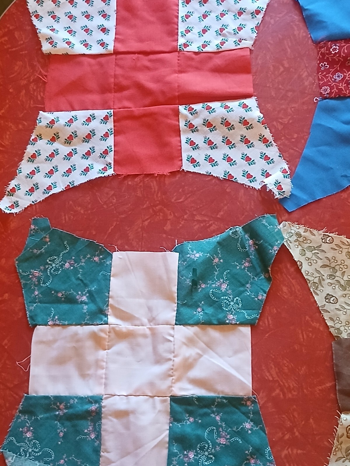 Lot Of Vintage Quilt Blocks Hand Sewn Unfinished