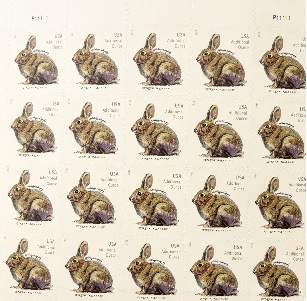 USPS 2021 Brush Rabbit Additional Ounce stamp scott#5544 MNH- SHEET OF 20 *5