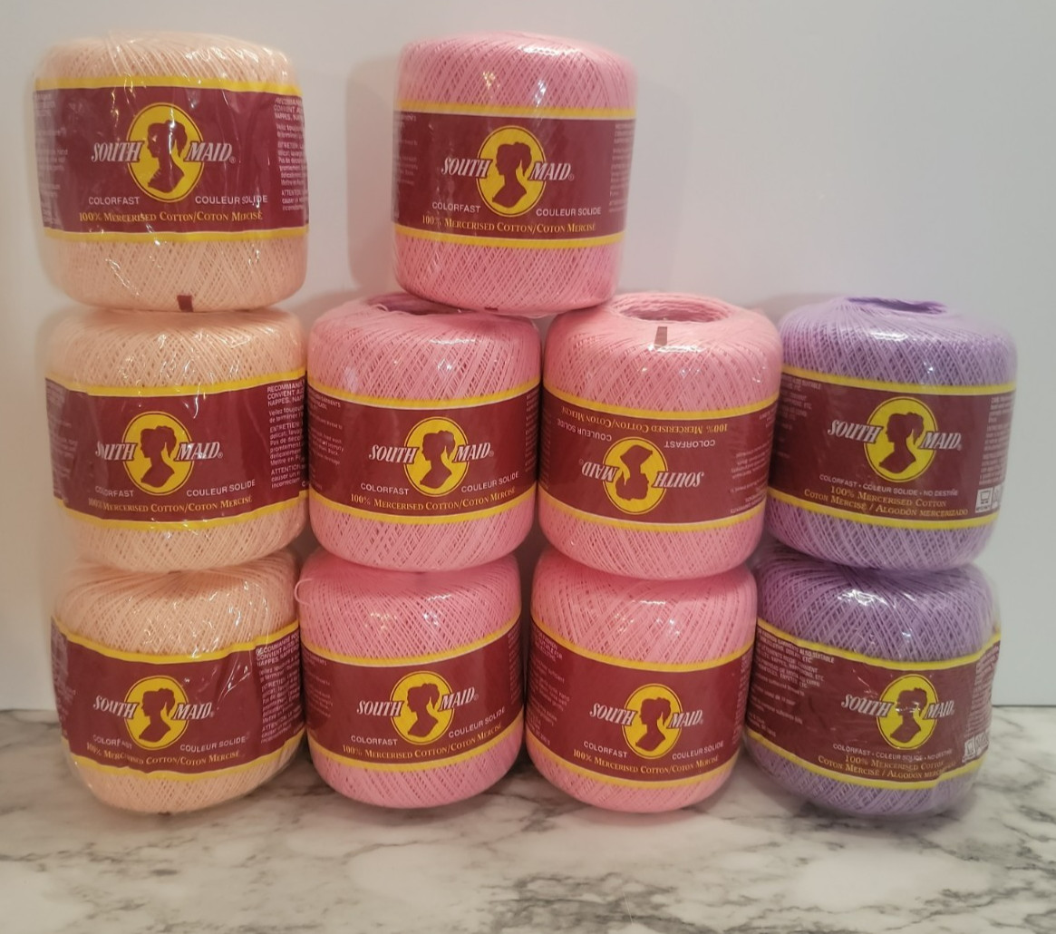 Lot of 55 Vintage Crochet Thread Multicolor~New & Used~South Maid~JP Coats~