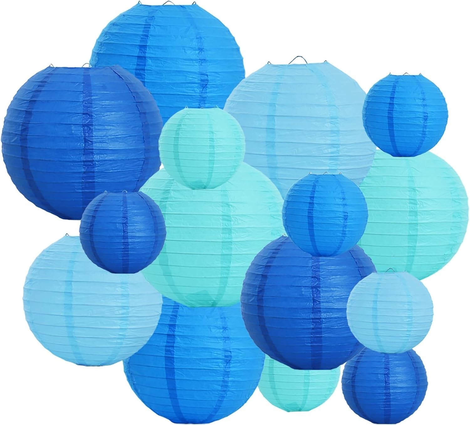 Colorful Sea Mix Paper Lanterns – 16Pcs, Unforgettable Party & Wedding Decor