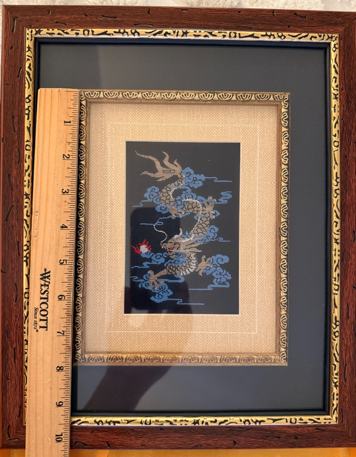 Framed Nanjing Yunjin Brocade Chinese Flying Dragon Silk Embroidered Art