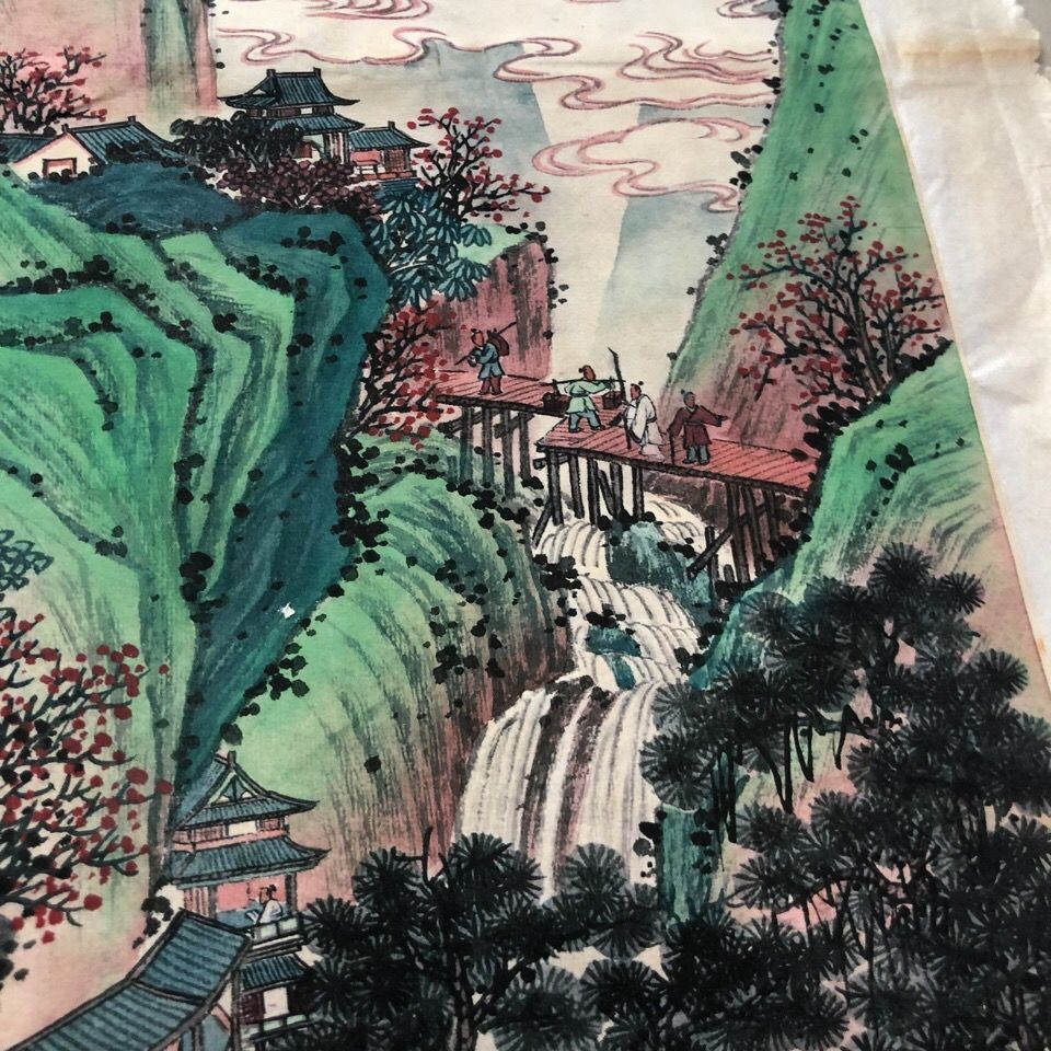 Chinese Ink Painting Zhongtang Scroll Unframed Wall Art Home Decor