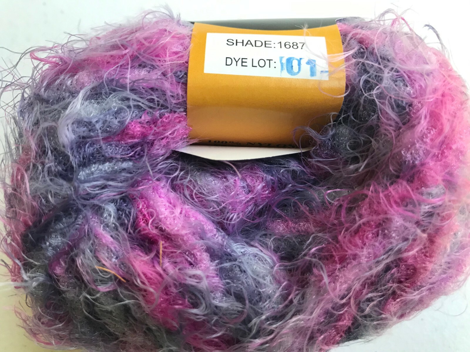 Euro Yarns DUSK #1687 Pinks Purples Soft Fuzzy Fluffy Furry Fur Yarn Skein
