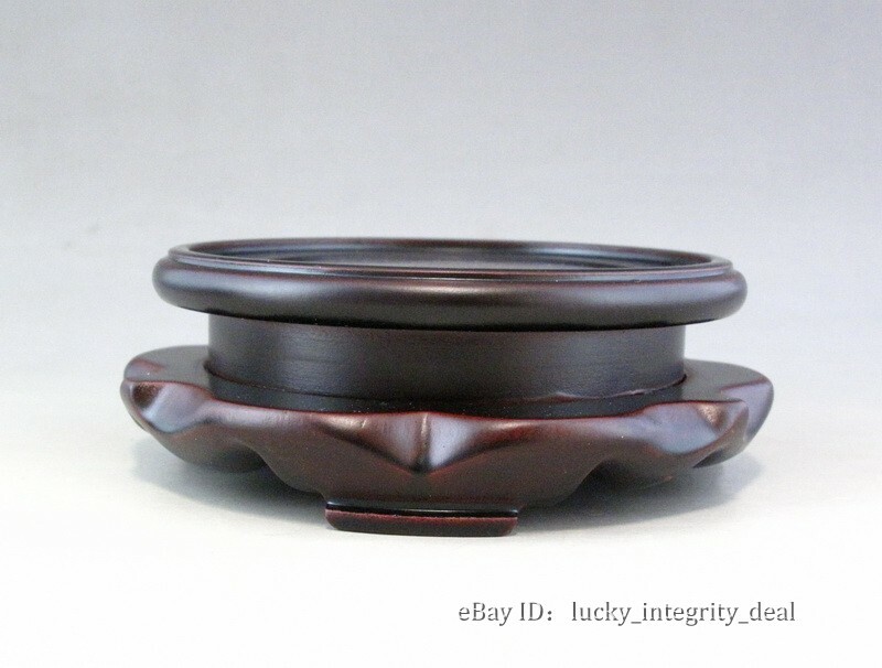Solid Wood Carved Lotus Wooden Stand Base for Vase,Jar,bowl,statue,teapot