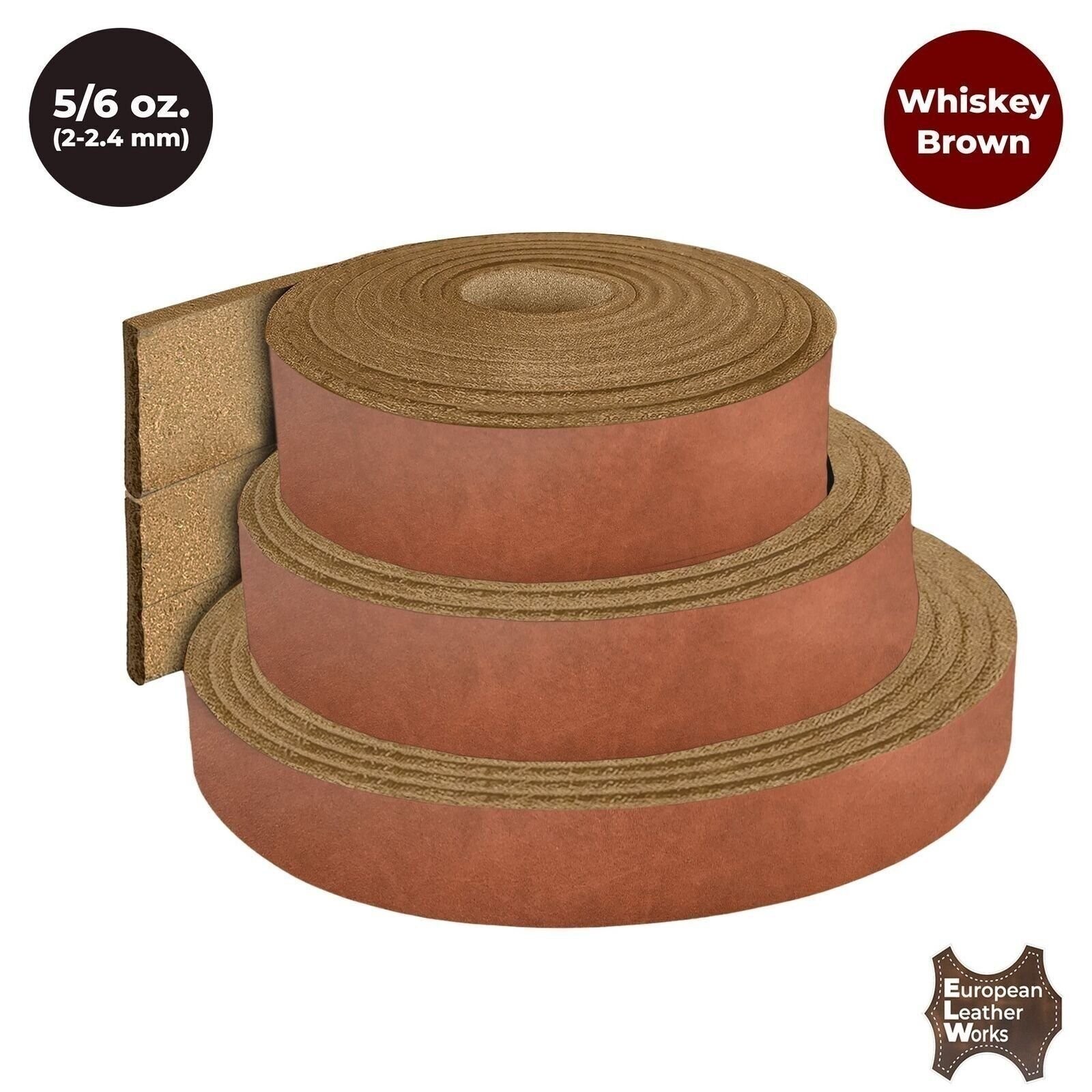 ELW 5-6 oz (2-2.4mm) Straps, Belts, Strips 40″ to 60″ Length Full Grain Leather