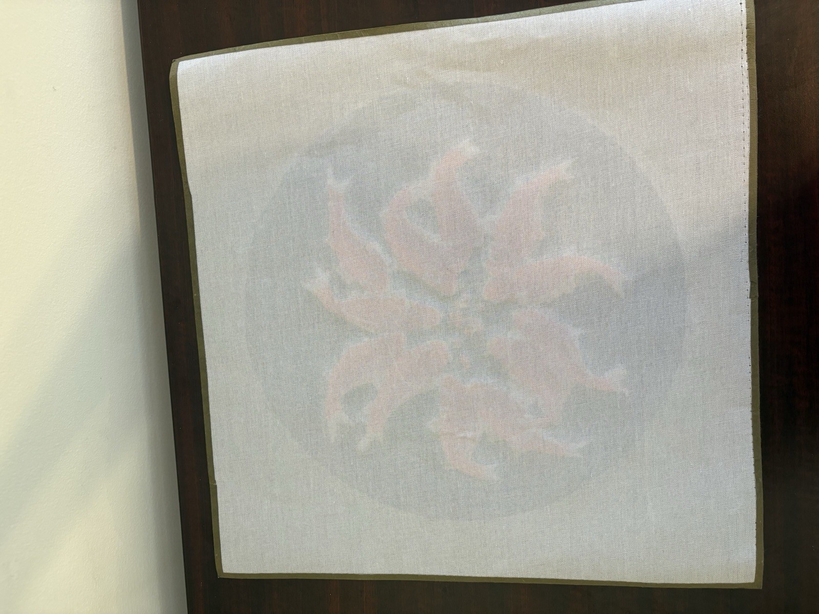 Chinese Asian 100% Silk Tapestry Koi Embroidery 18 x 18 Square