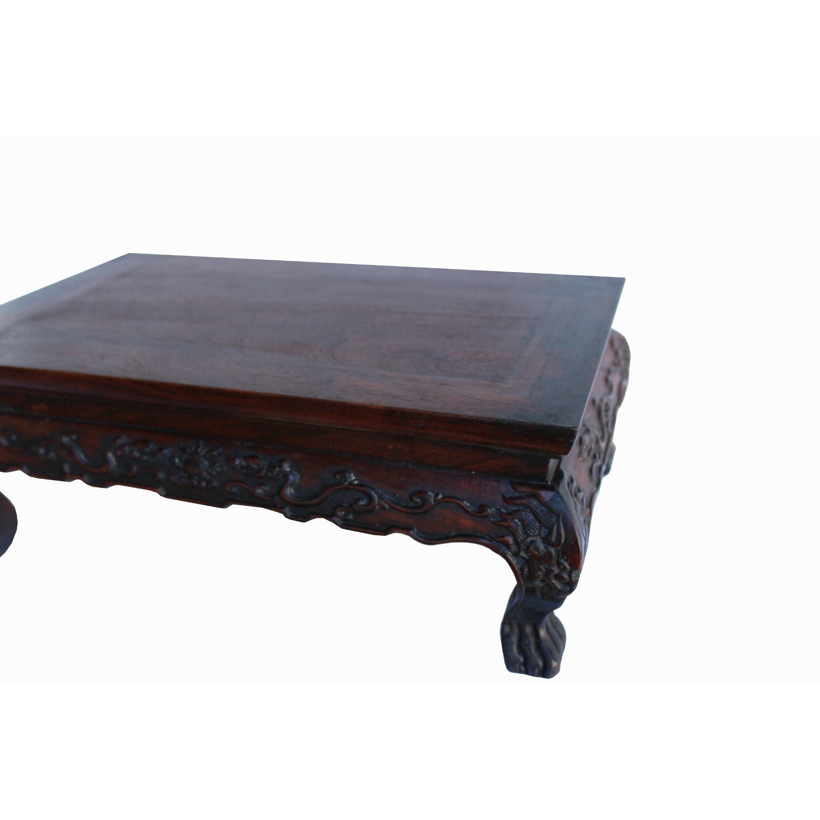 Chinese Brown Wood Rectangular Table Top Stand Display Easel ws1052