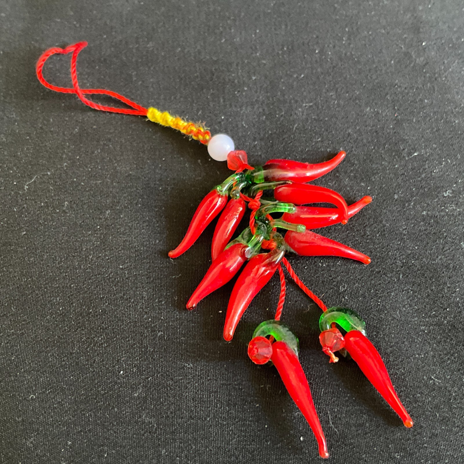 Red Chili Pepper Strap Talisman Amulet Lucky Charm Evil Protection Glass