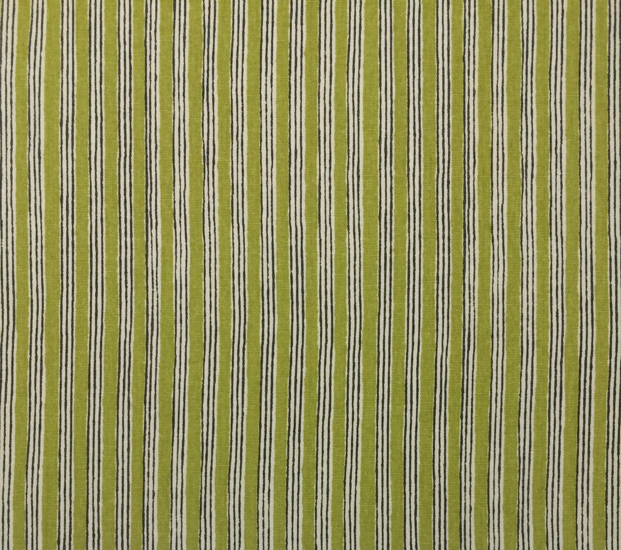 BALLARD DESIGNS LUCAS OLIVE GREEN CHARCOAL STRIPE MULTIUSE FABRIC BY YARD 54″ W