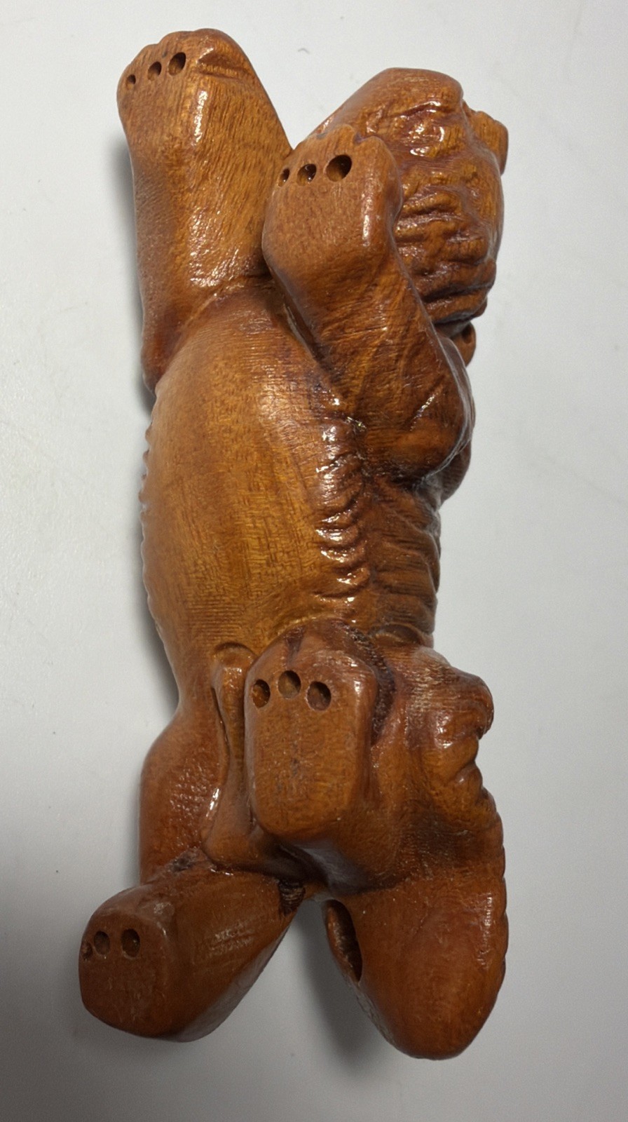 Chinese Zodiac Tiger Ornament Handmade Wood Carving
