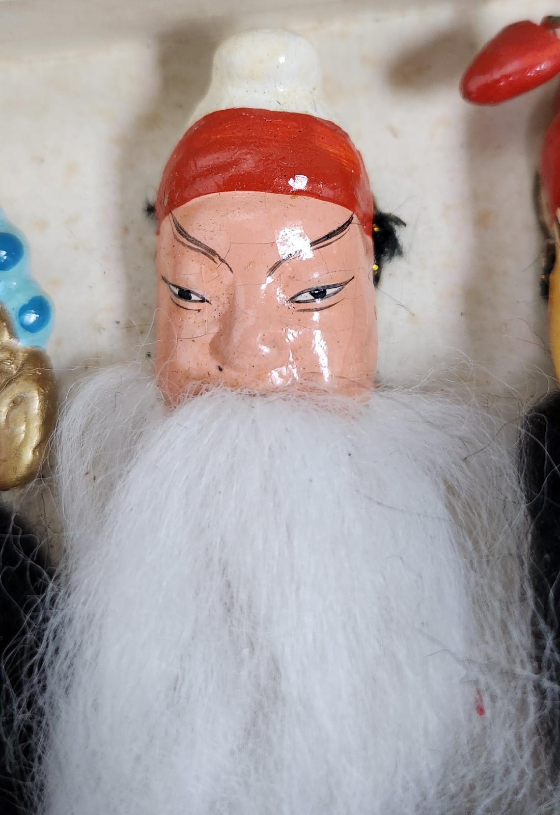 Vintage Chinese Opera Miniature Finger Puppets Boxed Set 12 Hand Painted Lianpu