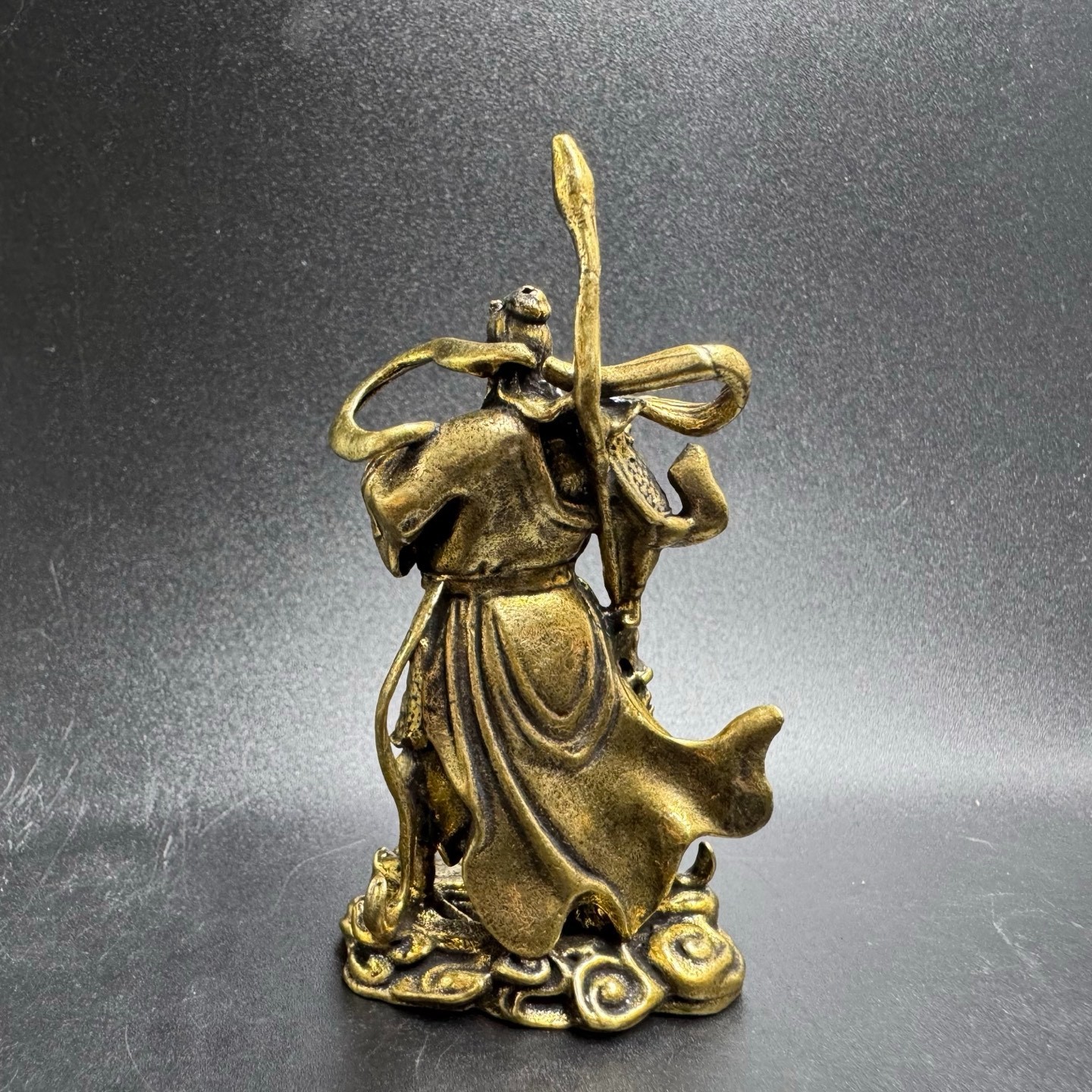 Brass Guan Gong Mini Statue God of Wealth Loyalty Feng Shui Desk Lucky Ornament