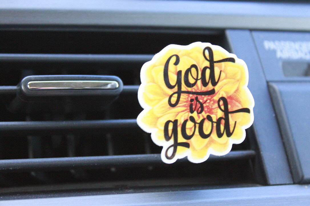 God is Good Christian Car Vent Clip Essential Oils Diffuser Mask Holder Faith